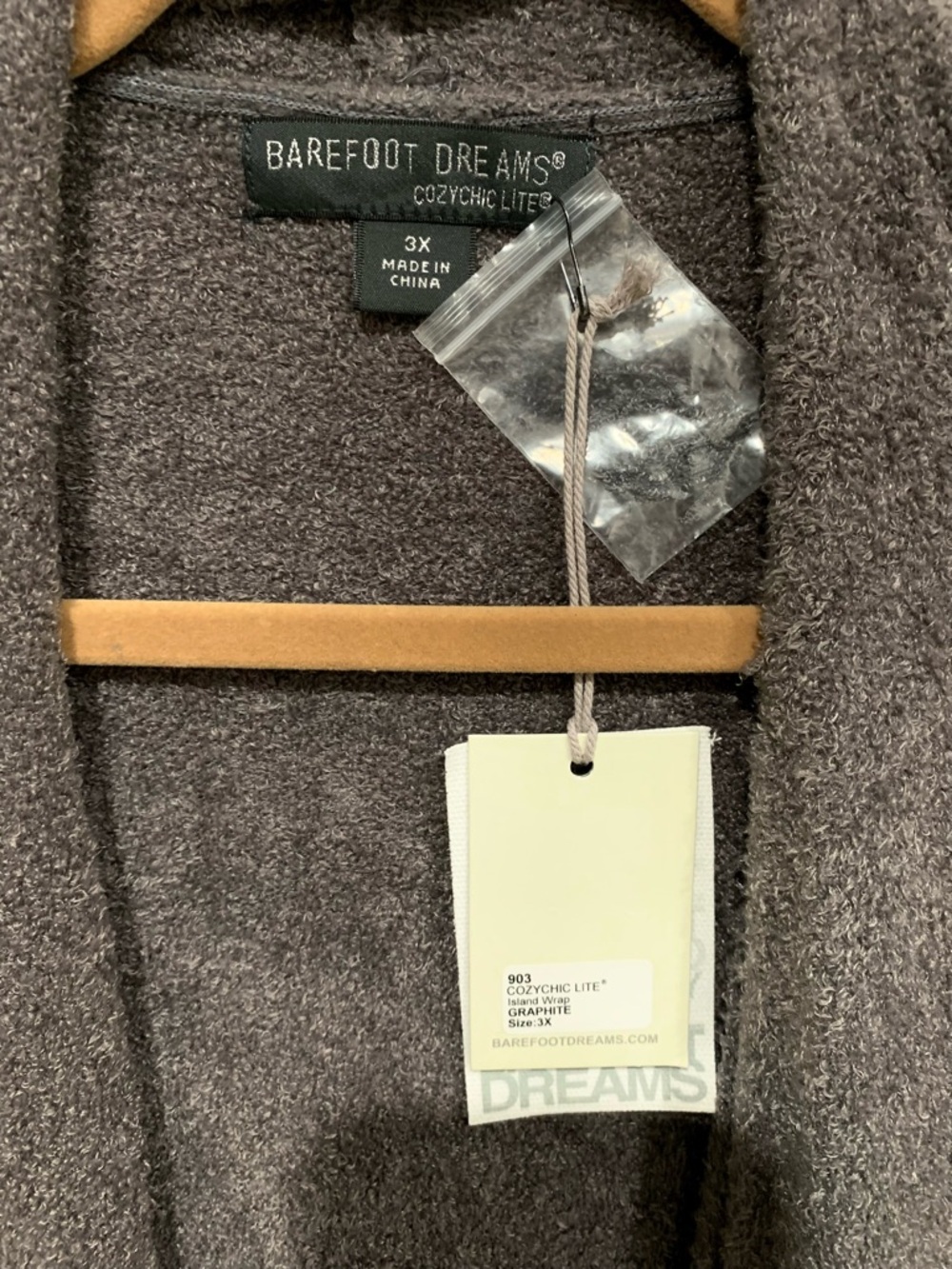 NWT Barefoot Dreams CozyChic Lite Island Wrap Open-Front Soft Cardigan, Gray, 3X - Picture 5 of 9